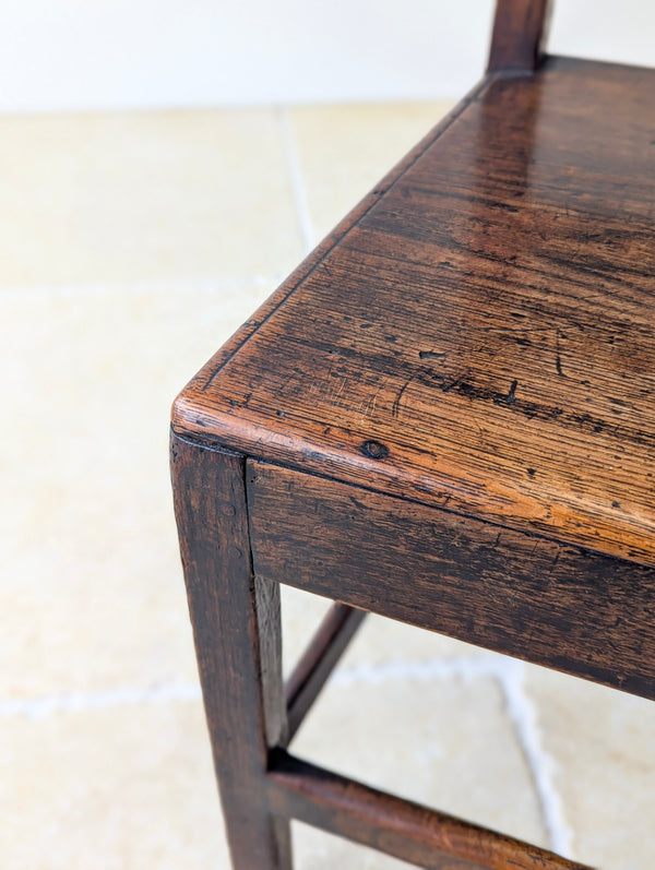Pair of Antique Georgian Oak Country Side Chairs c.1800