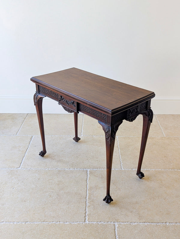 Antique Edwardian Mahogany Fold-Over Card Table c.1900