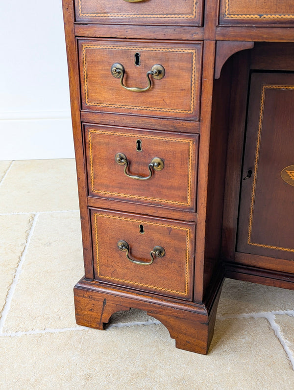 Antique Georgian Sheraton Mahogany Kneehole Desk c.1790