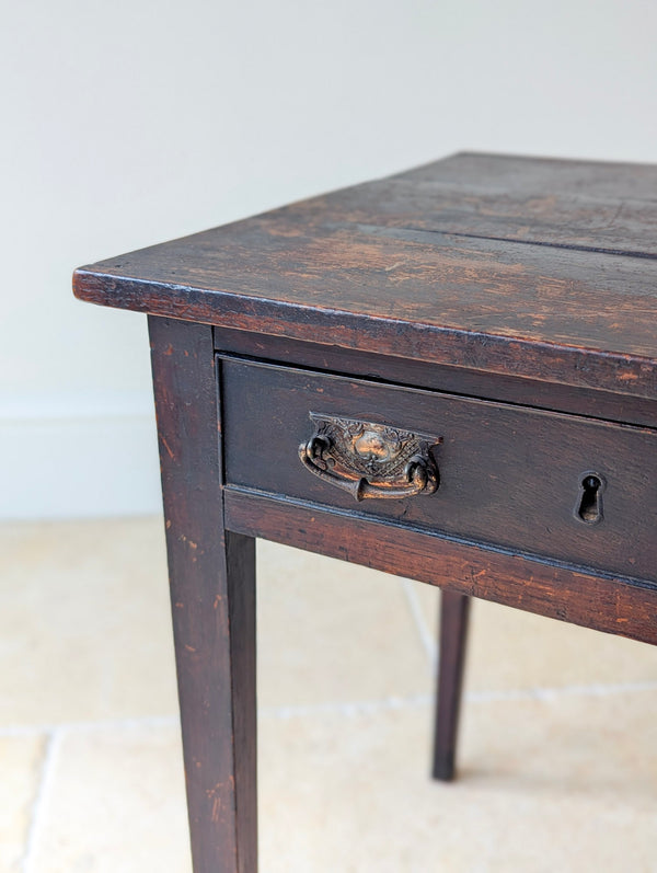 Antique George III Country House Oak Side Table c.1800
