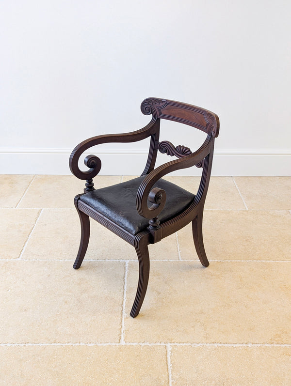 Antique Regency Mahogany Country House Library Armchair c.1820