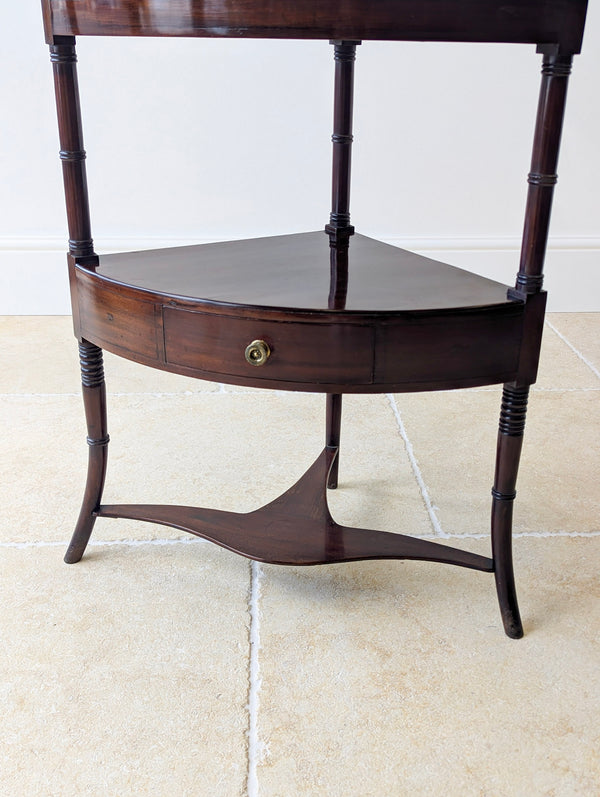 Antique Regency Mahogany Tiered Corner Stand c.1820