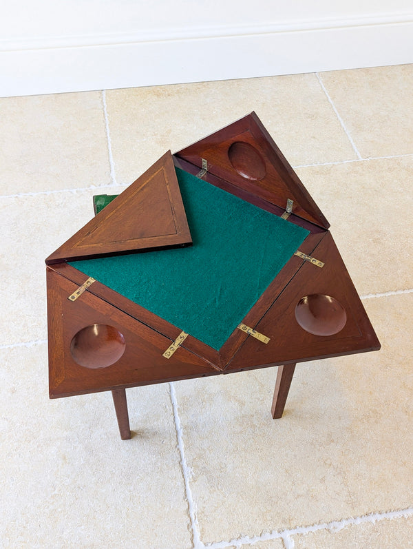Antique Edwardian Mahogany Diminutive Envelope Card Table c.1910