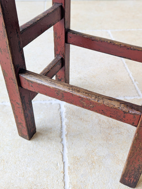 Antique Edwardian Painted Pine Country Stool c.1910