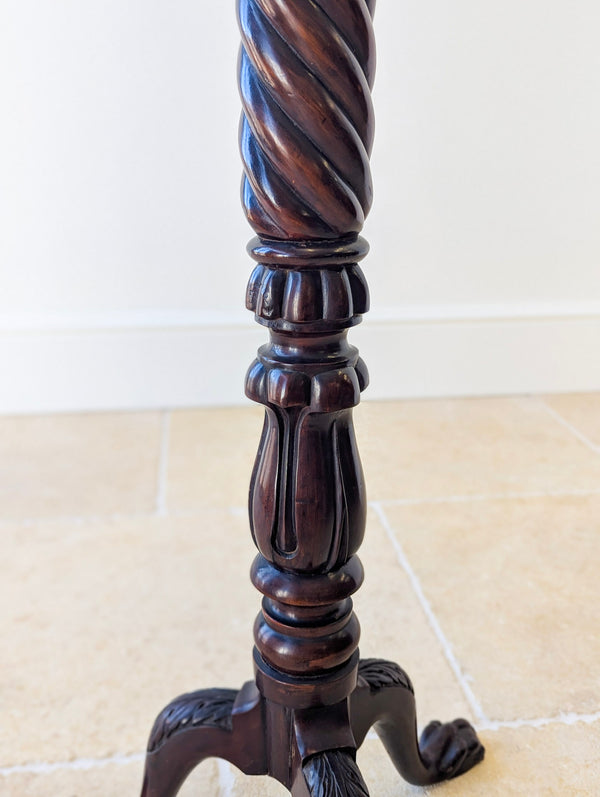 Antique Victorian Chippendale Revival Mahogany Torchère c.1880