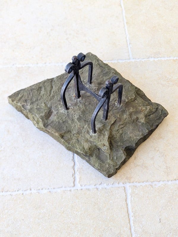 Antique Georgian Wrought Iron & Yorkstone Country House Boot Scraper c.1800