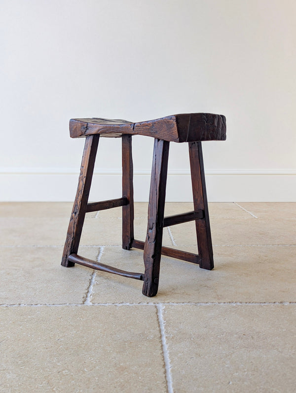 Antique Georgian Oak Vernacular Stool c.1750