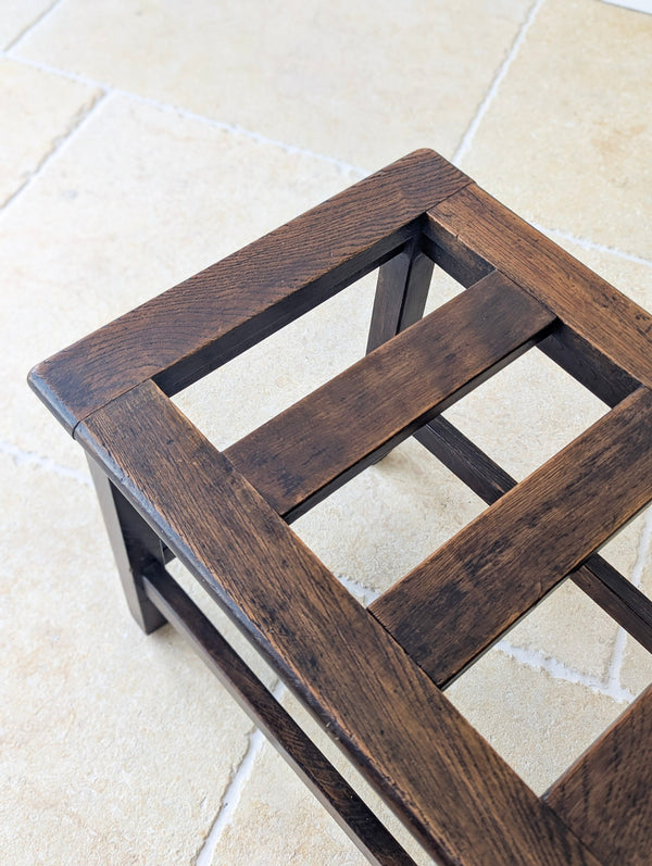 Antique Edwardian Oak Luggage Stand c.1910