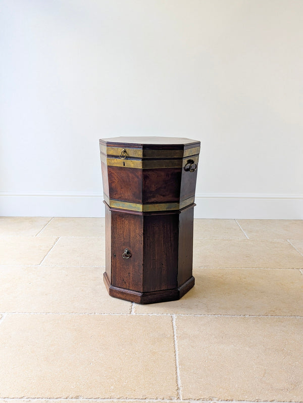 Antique George III Brass-Bound Mahogany Octagonal Cellaret c.1790
