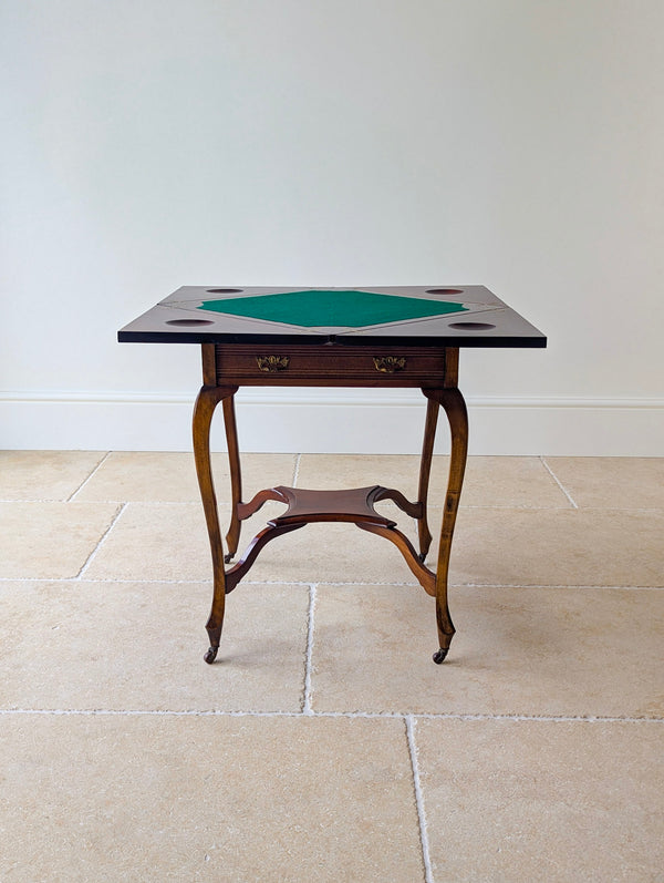 Antique Edwardian Mahogany Envelope Card Table c.1905