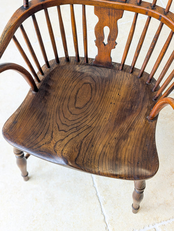 Antique George III Ash & Elm Wheelback Windsor Armchair c.1800