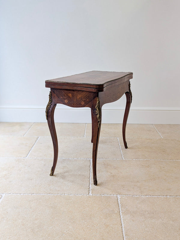 Antique Victorian Louis XV Style Kingwood Card Table c.1890