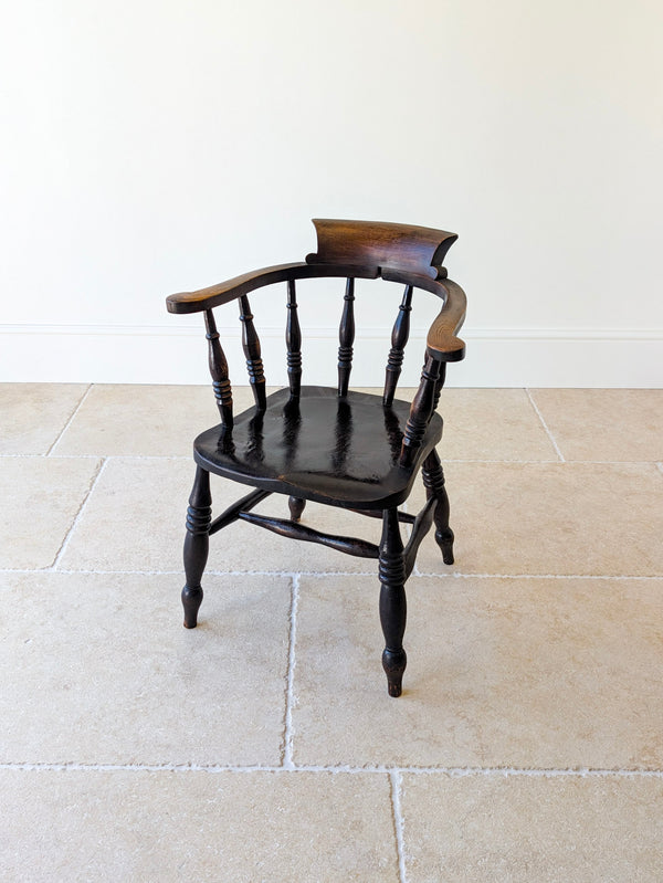 Antique Victorian Elm & Ash Captain’s Chair c.1890