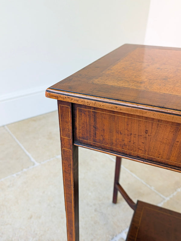 Antique George III Inlaid Mahogany & Burr Yew Occasional Table c.1790