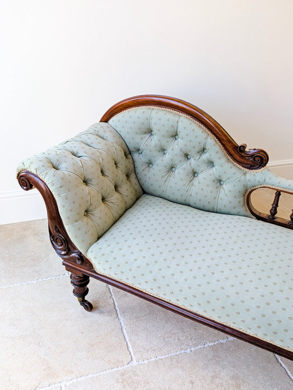 Antique Victorian Mahogany Chaise Longue c.1860