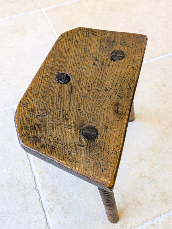Antique Victorian Elm & Ash Cutler’s Stool c.1850