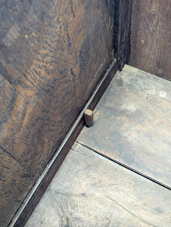 Antique Late 17th Century Carved Oak Mule Chest c.1680