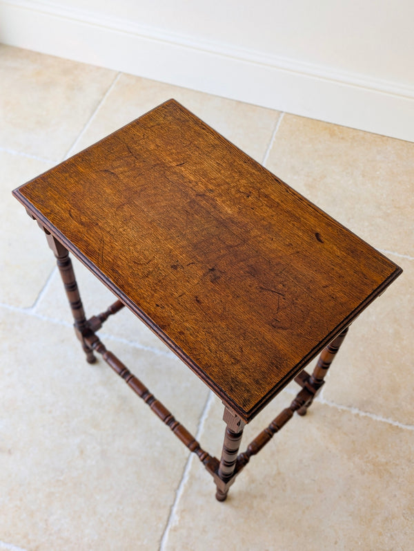 Antique Victorian Oak Jacobean Revival Occasional Table c.1890