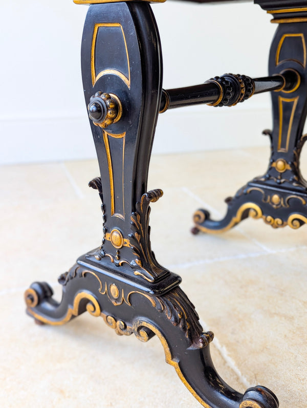 Antique Victorian Ebonised Bonheur du Jour Writing Table c.1870
