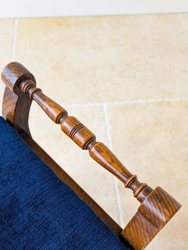 Antique Victorian Golden Oak Piano Stool with Storage c.1890