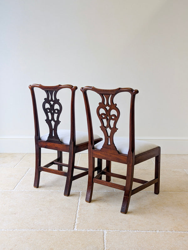Set of Four Antique Georgian Chippendale Mahogany Dining Chairs c.1780