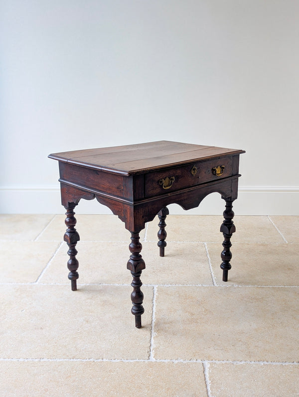 Antique Early 18th Century Oak Side Table c.1710
