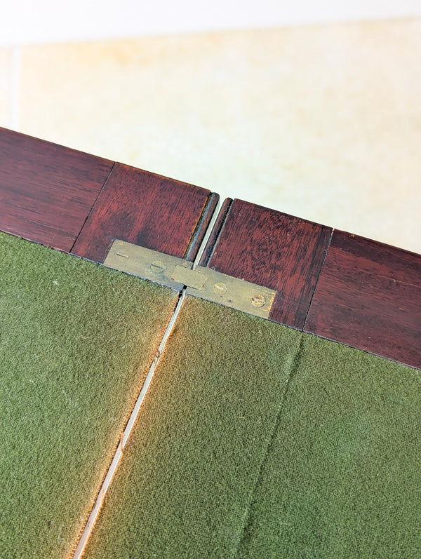 Antique Mahogany Folding Card Table with Bookshelf Base c.1920