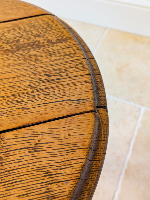 Antique Edwardian Oak Circular Pub Table by Gaskell & Chambers c.1910