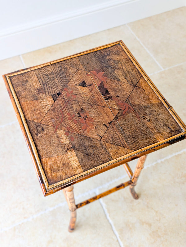 Antique Victorian Aesthetic Movement Inlaid Bamboo Occasional Table c.1880
