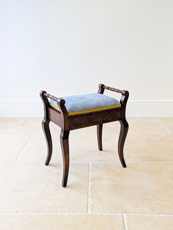 Antique Victorian Mahogany Piano Stool with Storage c.1890
