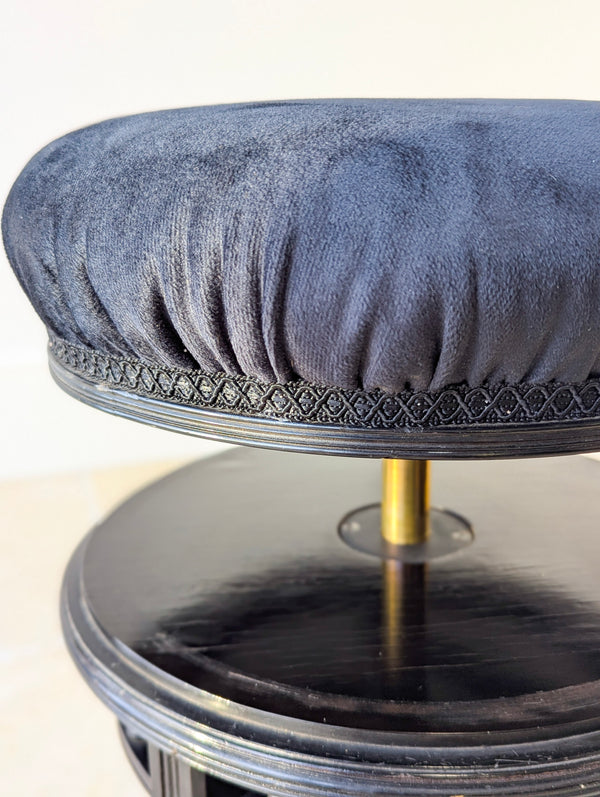 Antique Victorian Ebonised Aesthetic Movement Adjustable Piano Stool c.1880