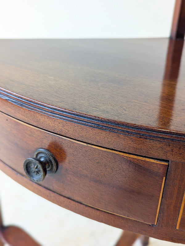 Antique Edwardian Sheraton Revival Mahogany Corner Table c.1900