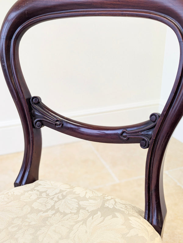 Set of Six Antique Victorian Mahogany Balloon Back Dining Chairs c.1860