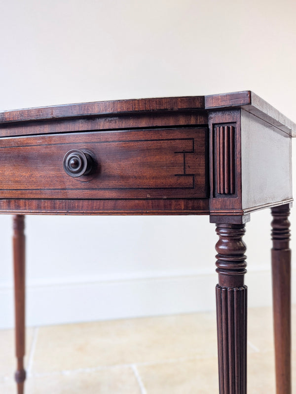 Antique Early 19th Century Mahogany Bow-Front Writing Table