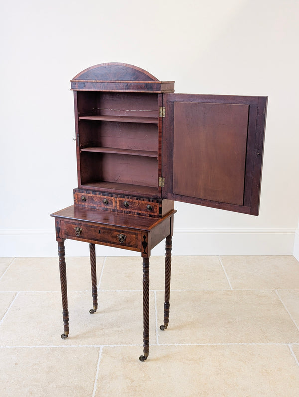 Antique Victorian Mahogany Dressing Table with Mirror Cabinet c.1880
