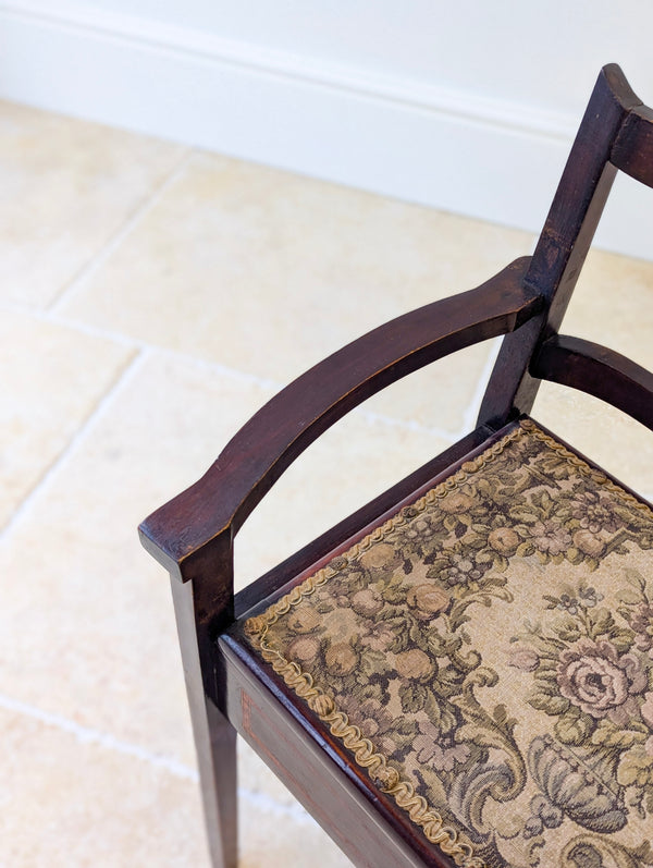 Antique Edwardian Mahogany Piano Stool with Storage c.1910