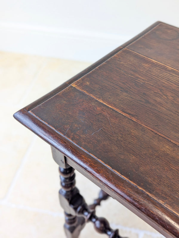 Antique English Oak Side Table c.1710