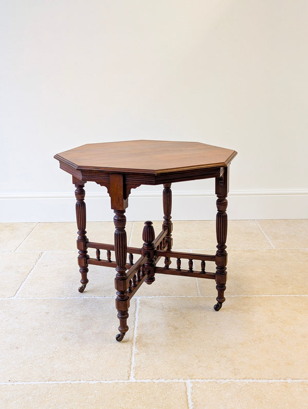 Antique Victorian Mahogany Octagonal Centre Table c.1890