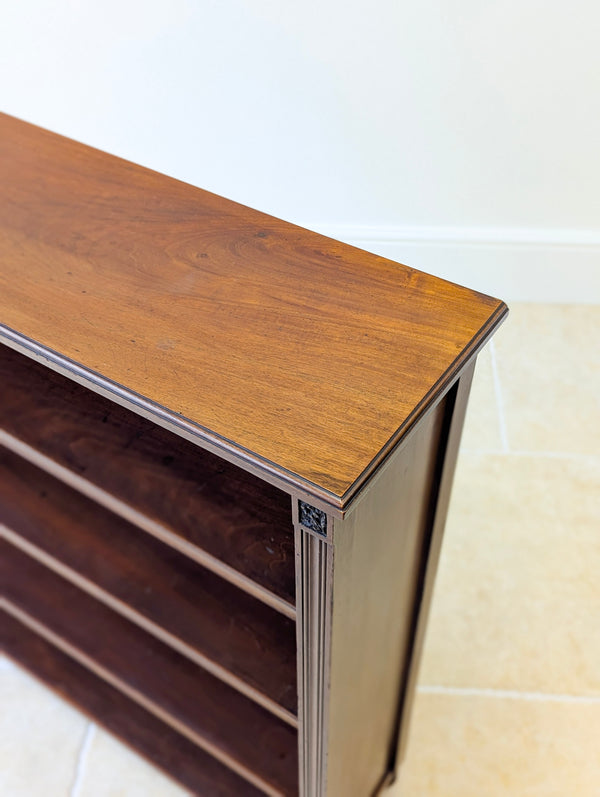 Antique Late Victorian Mahogany Open Bookcase c.1890