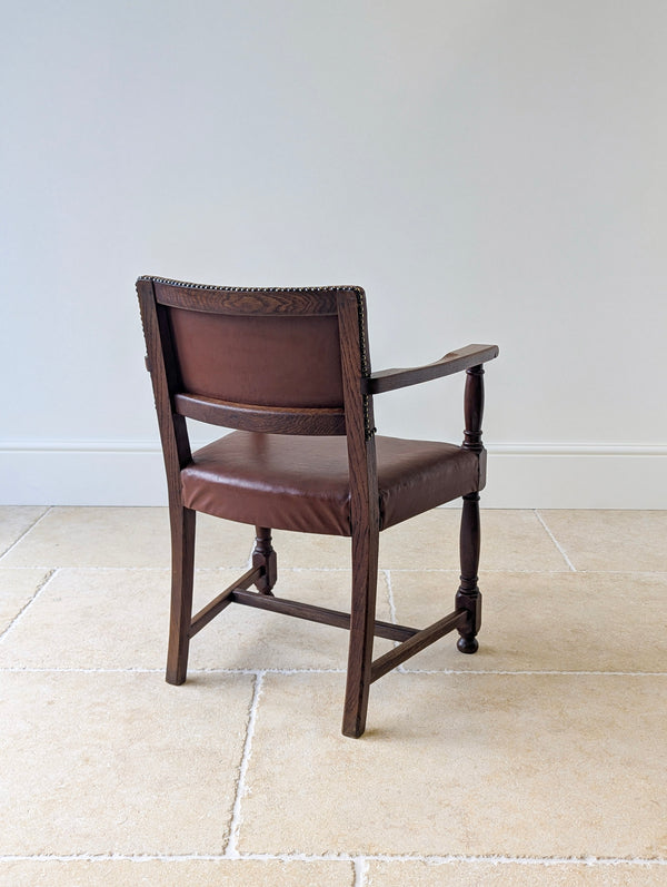 Antique Early 20th Century Oak Desk Chair c.1920