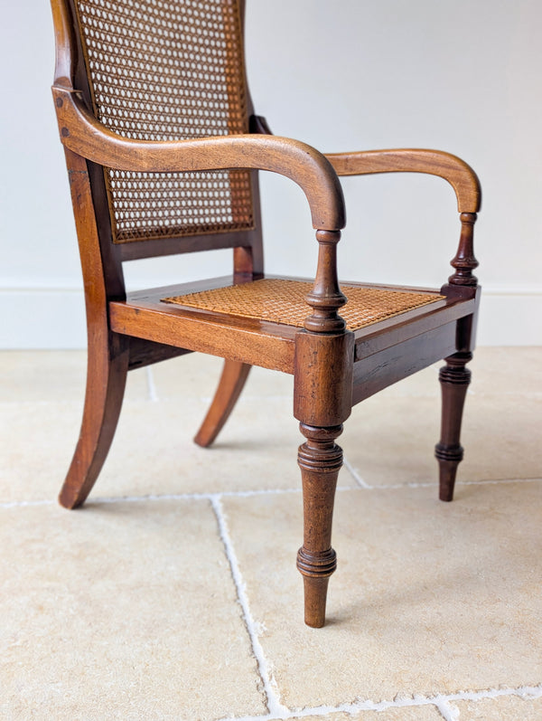 Antique Victorian Mahogany Caned Occasional Armchair c.1890