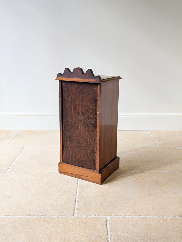 Antique Victorian Mahogany & Exotic Hardwood Bedside Cupboard c.1890