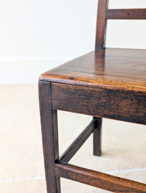 Pair of Antique Georgian Oak Country Side Chairs c.1800