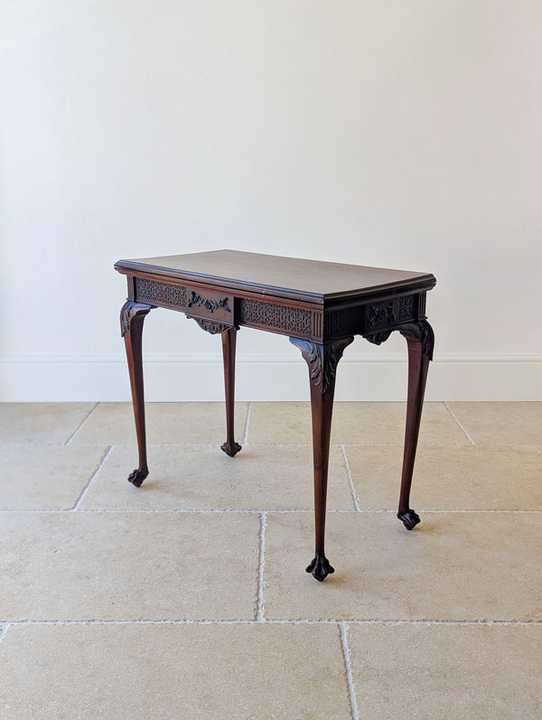 Antique Edwardian Mahogany Fold-Over Card Table c.1900