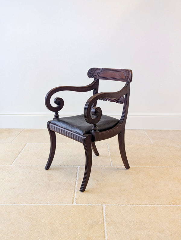 Antique Regency Mahogany Country House Library Armchair c.1820