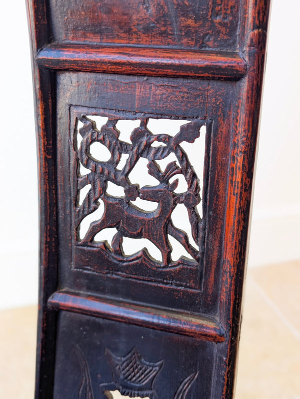 Antique Late Qing Dynasty Pair of Yoke-Back Armchairs c.1890