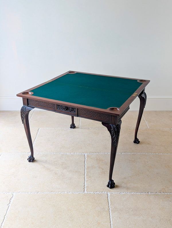 Antique Victorian Mahogany Card Table by James Shoolbred & Co. c.1890