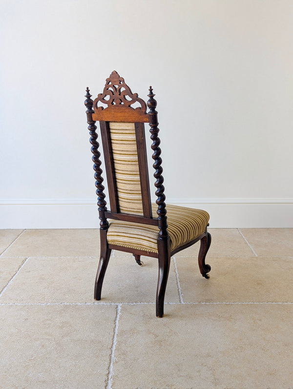 Antique Mid-Victorian Walnut High-Back Parlour Chair c.1850