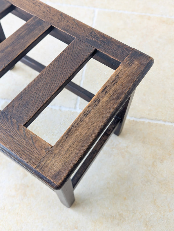 Antique Edwardian Oak Luggage Stand c.1910