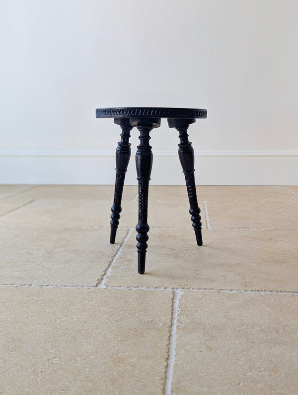 Antique Victorian Ebonised Chip-Carved Occasional Table c.1890
